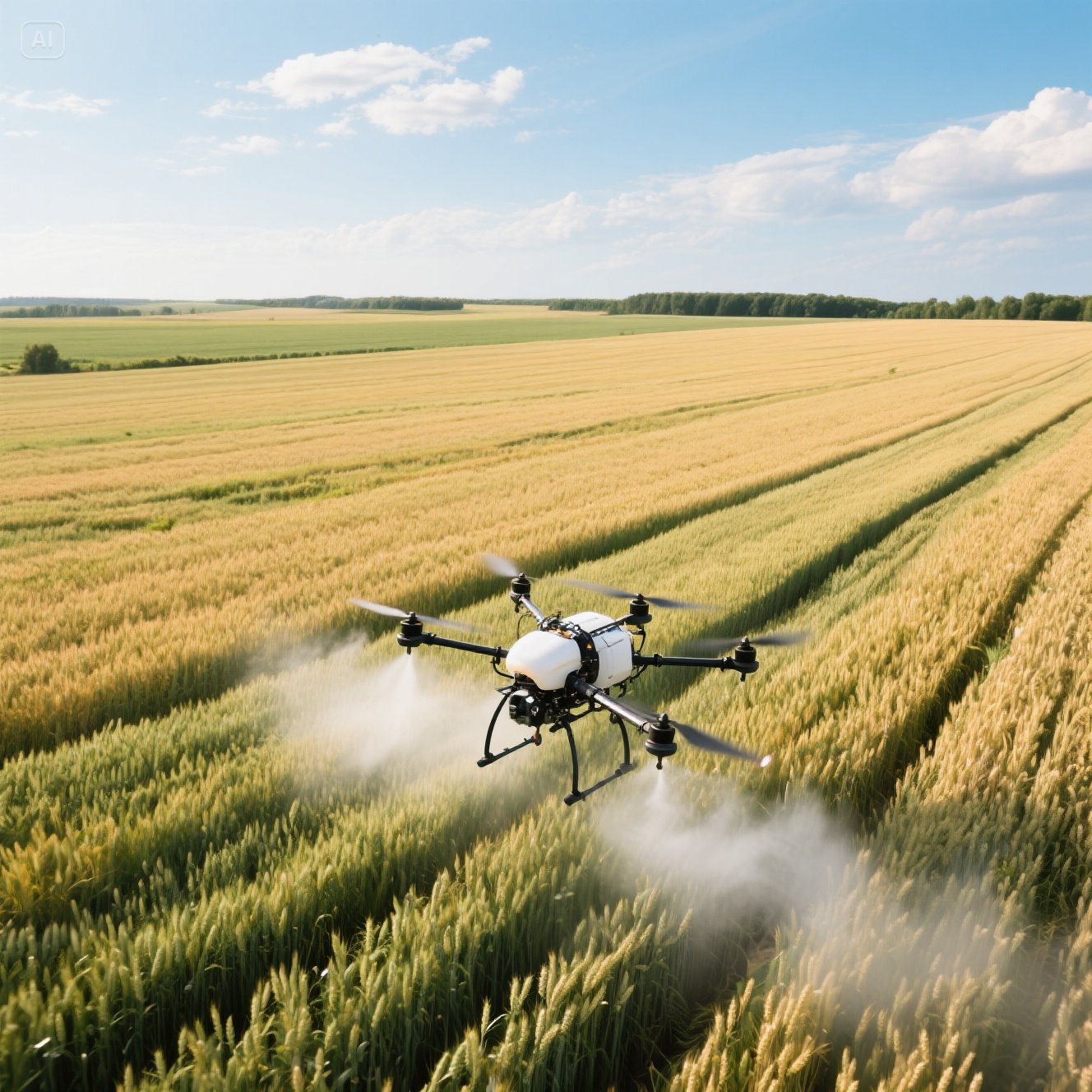 Agricultural plant protection drones spray pesticides in wheat fields (3).jpeg