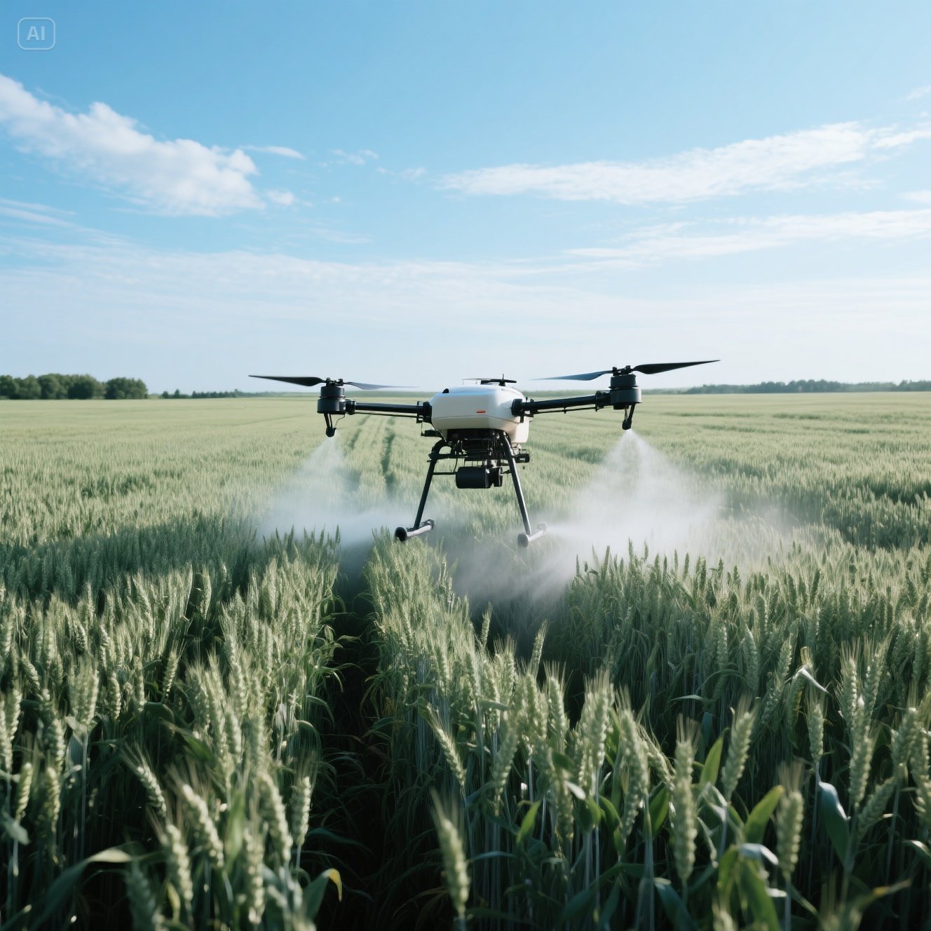 Agricultural plant protection drones spray pesticides in wheat fields.jpeg